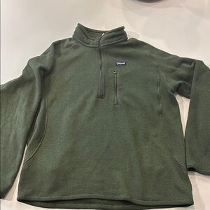 Patagonia Green Zip Up Fleece Sweater